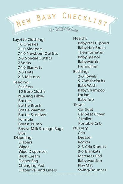 Baby Layette Checklist Printable | Template Business PSD, Excel, Word, PDF