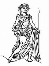 Ancient Greek Goddess Athena Coloring Page  Free Printable sketch template