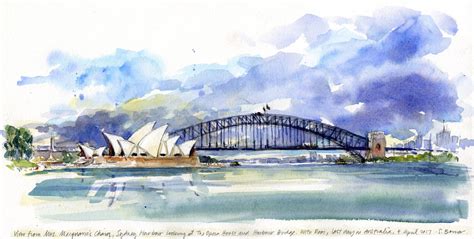 Sydney Harbour Bridge Drawing at PaintingValley.com | Explore collection of Sydney Harbour ...