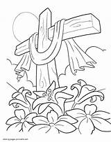 Easter Lilies And Cross coloring Page  COLORING PAGES PRINTABLECOM sketch template