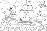 Whimsical Pirate Adventure Coloring Page For Kids Activities And Crafts  sketch template