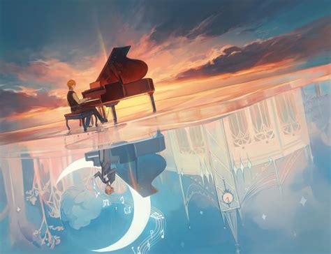 #anime boys, #piano, #music, #sky | 5200x4000 Wallpaper: md6djm - wallhaven.cc | Art wallpaper ...