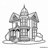 Victorian House Coloring Page  Pagescom sketch template