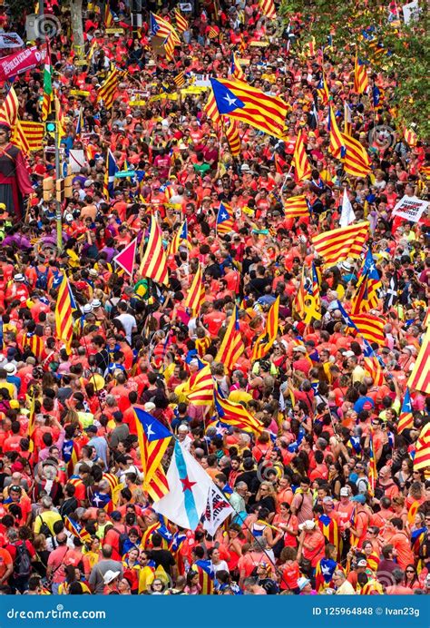 Catalan Independence Movement on National Day Editorial Stock Photo ...