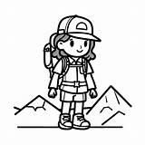 Hiking Path Coloring Sheet For Kids  Page sketch template