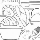 Bread Baking Equipment Coloring Page · Creative Fabrica sketch template