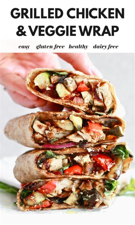 Healthy Grilled Chicken and Veggie Wrap | Nutrition in the Kitch