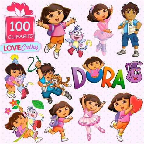 Dora the Explorer Clipart Digital PNG Printable Party - Etsy | Dora the ...