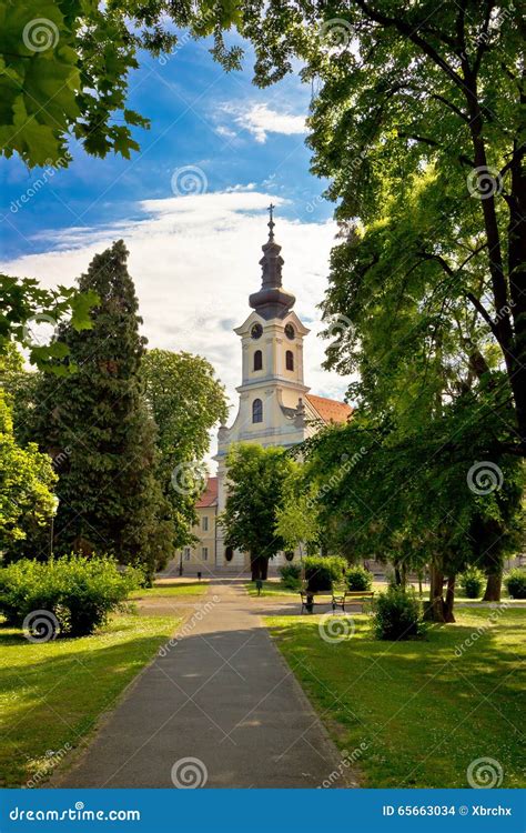 Town of Bjelovar Park and Church Stock Photo - Image of blue, europe: 65663034