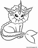 Vaporeon Eevee Pokemon Evolutions Coloring Pages Printable sketch template