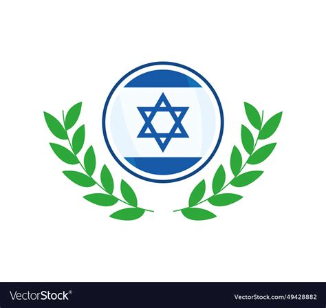 Israel peace badge with leaves wreath Royalty Free Vector