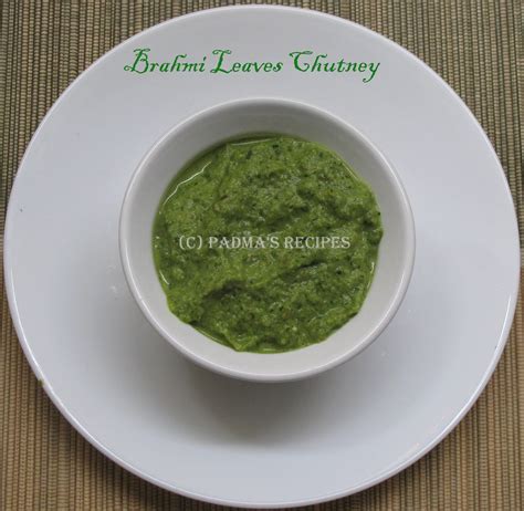 Padma's Recipes: BRAHMI LEAVES /VALLARAI KEERAI CHUTNEY