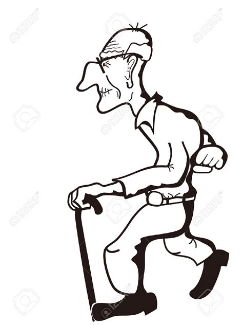 old man clipart black and white - Clip Art Library