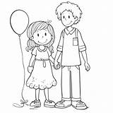 Outline Of A Boy And Girl Coloring Pages sketch template