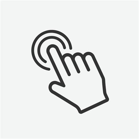 Pressing finger icon, hand pointer vector. Click, select, press icon ...