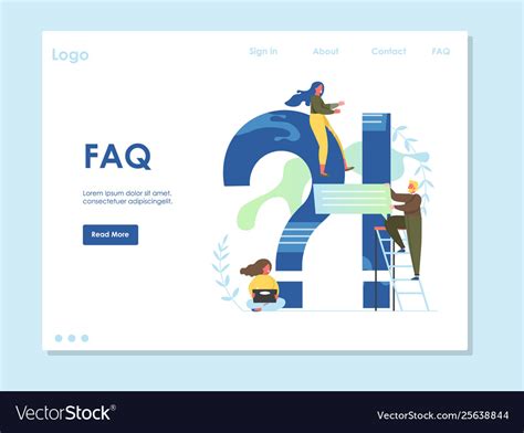 Faq website landing page design template Vector Image