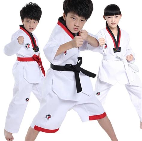 New Kids Short Sleeve Long Sleeve Student Taekwondo Uniform Training Martial Art Suit for Boys ...