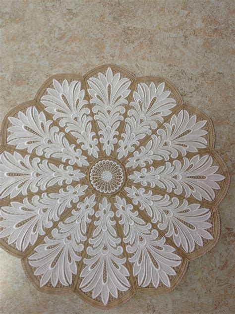 Zundt doily 18"circle machine embroidered free standing lace | Cutwork embroidery, Embroidery ...