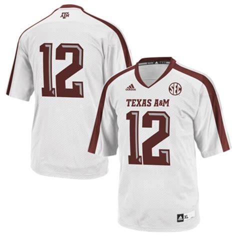 adidas Texas A&M Aggies Youth #12 Replica Football Jersey - White ...