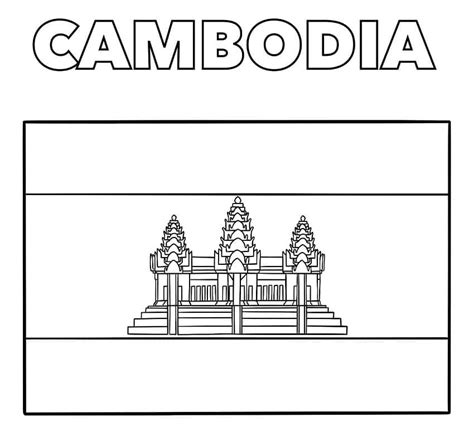 Printable Cambodia Flag coloring page - Download, Print or Color Online for Free