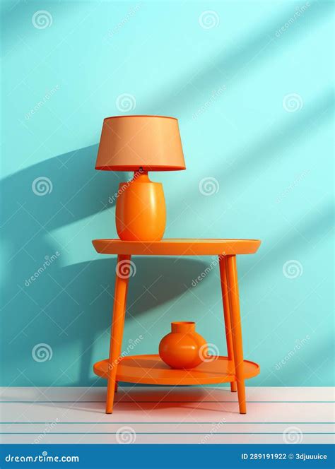 Modern Side Table Living Room Furniture Vertical Illustration. Stock Illustration - Illustration ...