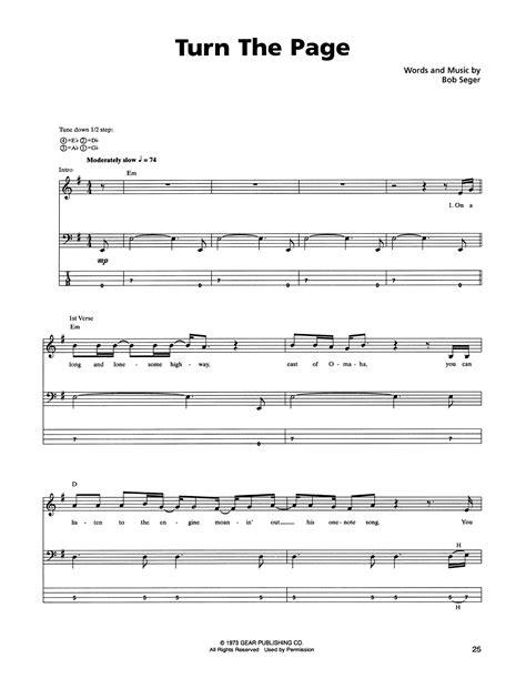 Turn The Page by Metallica - Bass Tab - Guitar Instructor