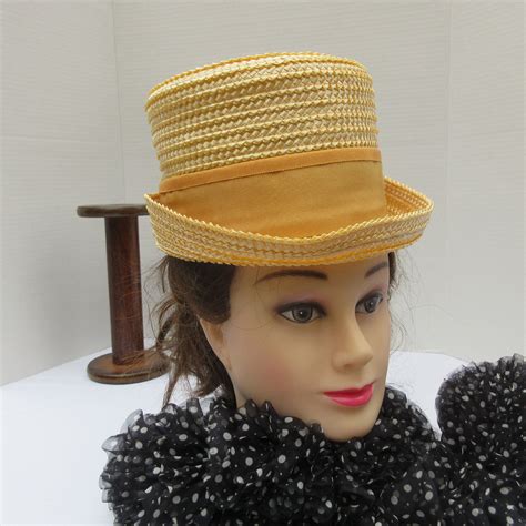 Vintage Hat Ladies Rafia Hat Mid Century Modern Top Hat | Etsy Canada | Hats vintage, Rafia hat ...