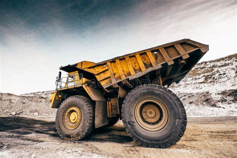 Big Truck Working in Open Pit. Stock Image - Image of mineral, dump: 106378219