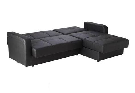 Black Faux Leather Corner Sofa Bed Chaise with Storage Space - AF14 ...