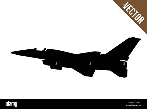 Fighter jet (F-16) silhouette on white background, vector illustration Stock Vector Image & Art ...