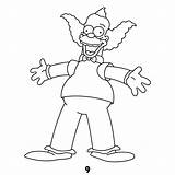 Krusty The Clown Coloring Page And Tracing sketch template