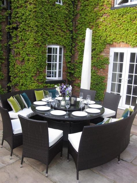 Large Round Outdoor Dining Table - Foter