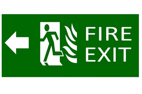 Green Exit Emergency Sign On White Free Stock Photo - Public Domain Pictures