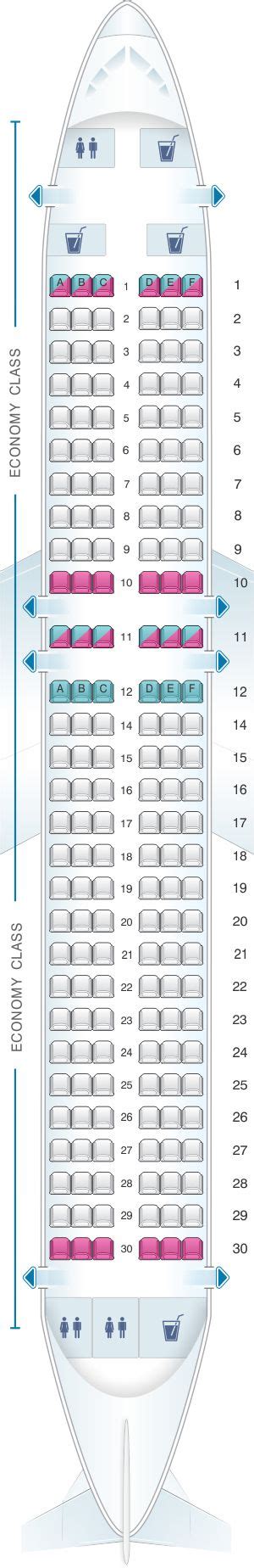 Seat Map Scandinavian Airlines (SAS) Airbus A320neo | Air transat ...