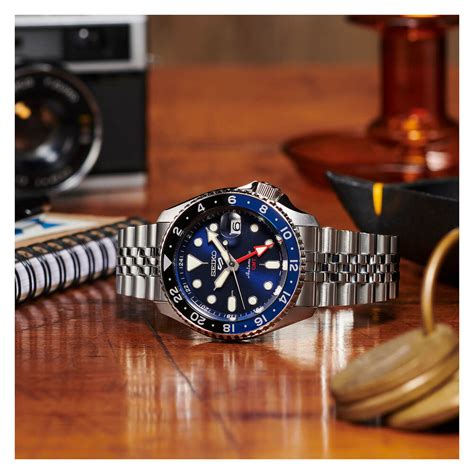 Seiko 5 Sports GMT 42.5mm Blue Dial Bracelet Watch