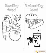 Healthy And Unhealthy Food Coloring Pages sketch template
