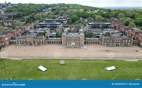 An Aerial View of the University Campus from Above with the Grass in ...