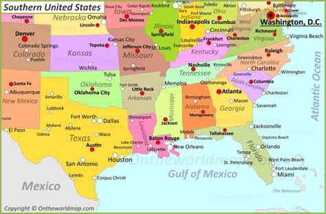 Map Of Southern States