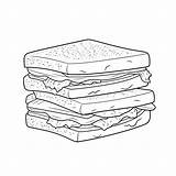 Sandwich coloring Page – Coloring Corner sketch template