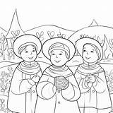 Carolers coloring Page – Coloring Corner sketch template