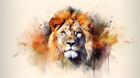 Watercolor Painting Lion