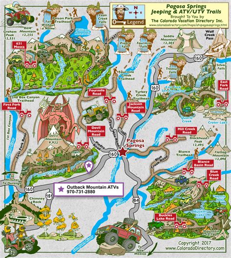 Pagosa Springs Jeeping & ATV Trails Map | Colorado Vacation Directory