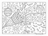 Free Printable New Year Coloring Pages For 2023 sketch template