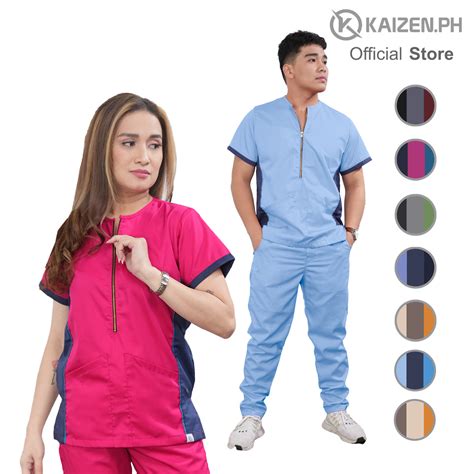 KSS-15 Tri-Color Half Zipper Series – Kaizen.PH Healthcare Apparel