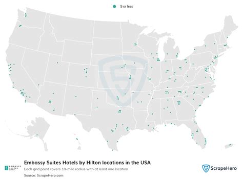 Number of Embassy Suites Hotels by Hilton locations in the USA in 2024 | ScrapeHero