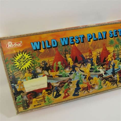 Vintage Redbox Wild West Play Set 1980's Plastic Cowboys & Indians Western Toys #Redbox ...