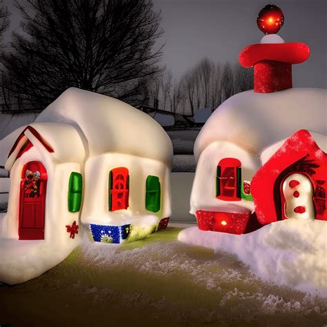 Snowy Christmas Houses Graphic · Creative Fabrica