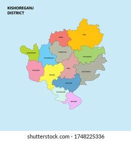 Kishoreganj District Map Bangladesh Map Kishoreganj Stock Vector (Royalty Free) 1748225336