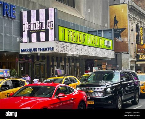 "Beetlejuice" marquee at the Marquis Theatre in Times Square, New York City, USA 2022 Stock ...