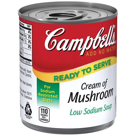 Campbell's Cream of Mushroom Low Sodium Soup 7.25oz - Walmart.com ...